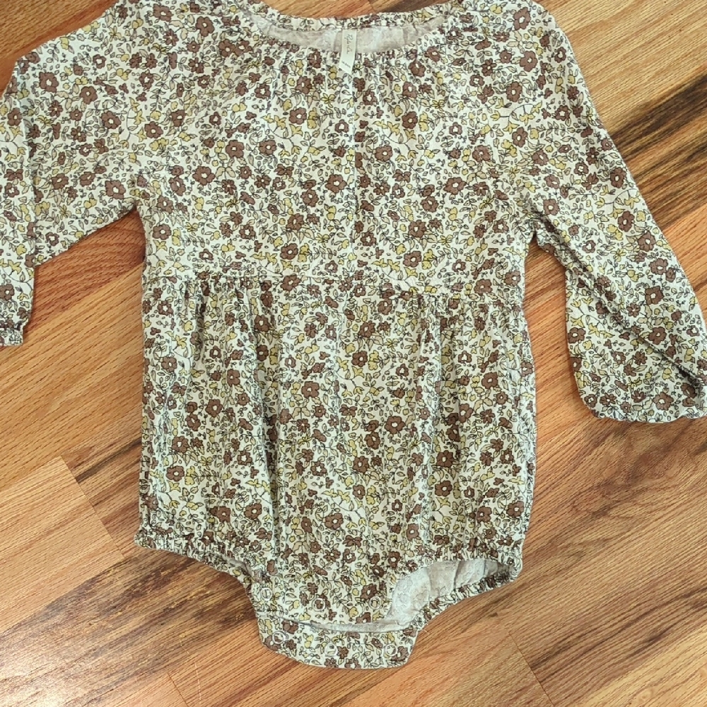 Floral Long-Sleeve Baby Romper
